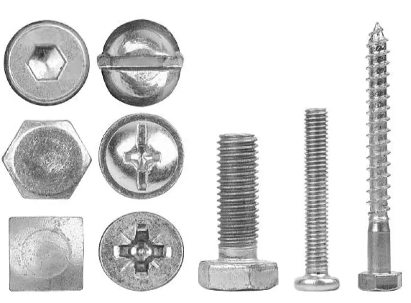 An image showcasing popular screw head types and their specific uses.